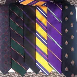 6 vintage Polo ties, 100% silk, made in 🇺🇸 or  🇮🇹, medium-wide.